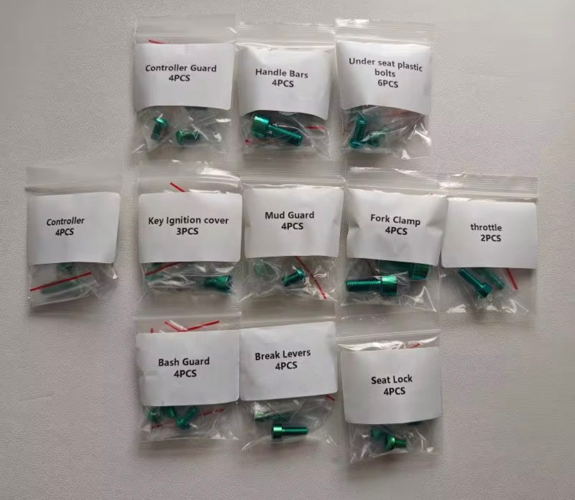 Green yozma titanium bolt kit